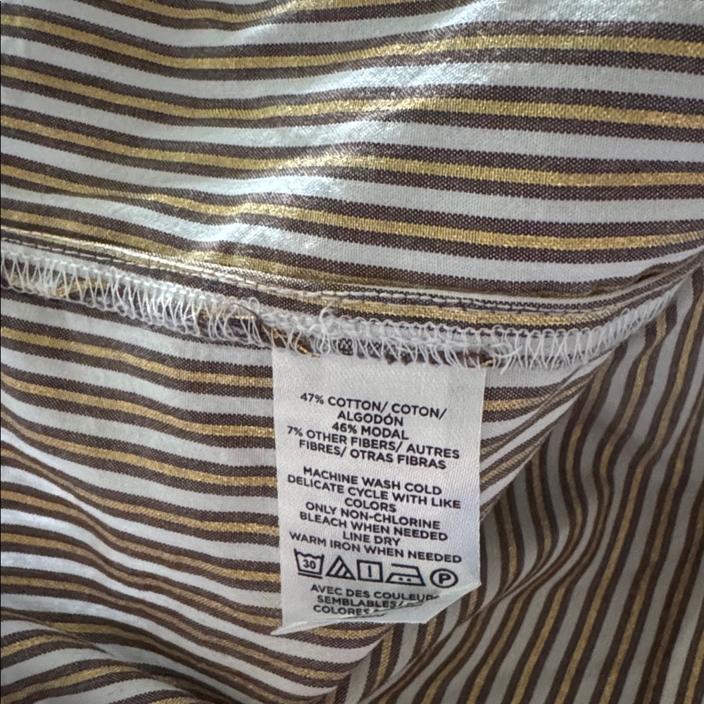 LOFT Cream and Black‎ Striped Peasant Blouse - Picture 12 of 12